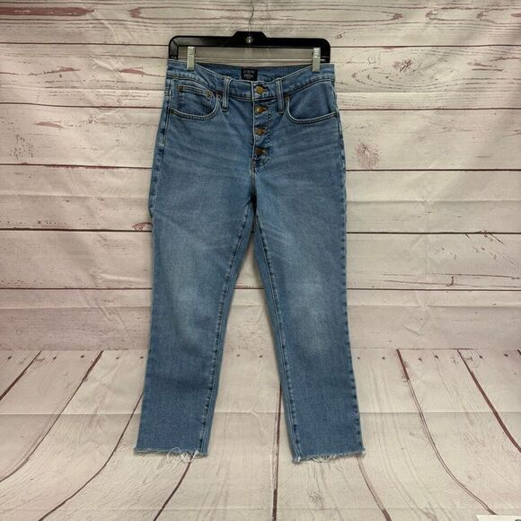 J. Crew women’s Essential Straight Jean Size 27  Buttonfly raw hem - Picture 1 of 8